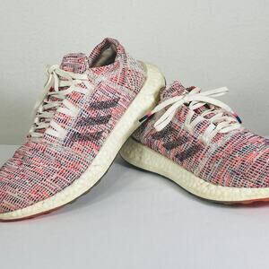 Adidas Pureboost Go Women’s 8.5 Running Shoes B75829 Cloud White Shock Red